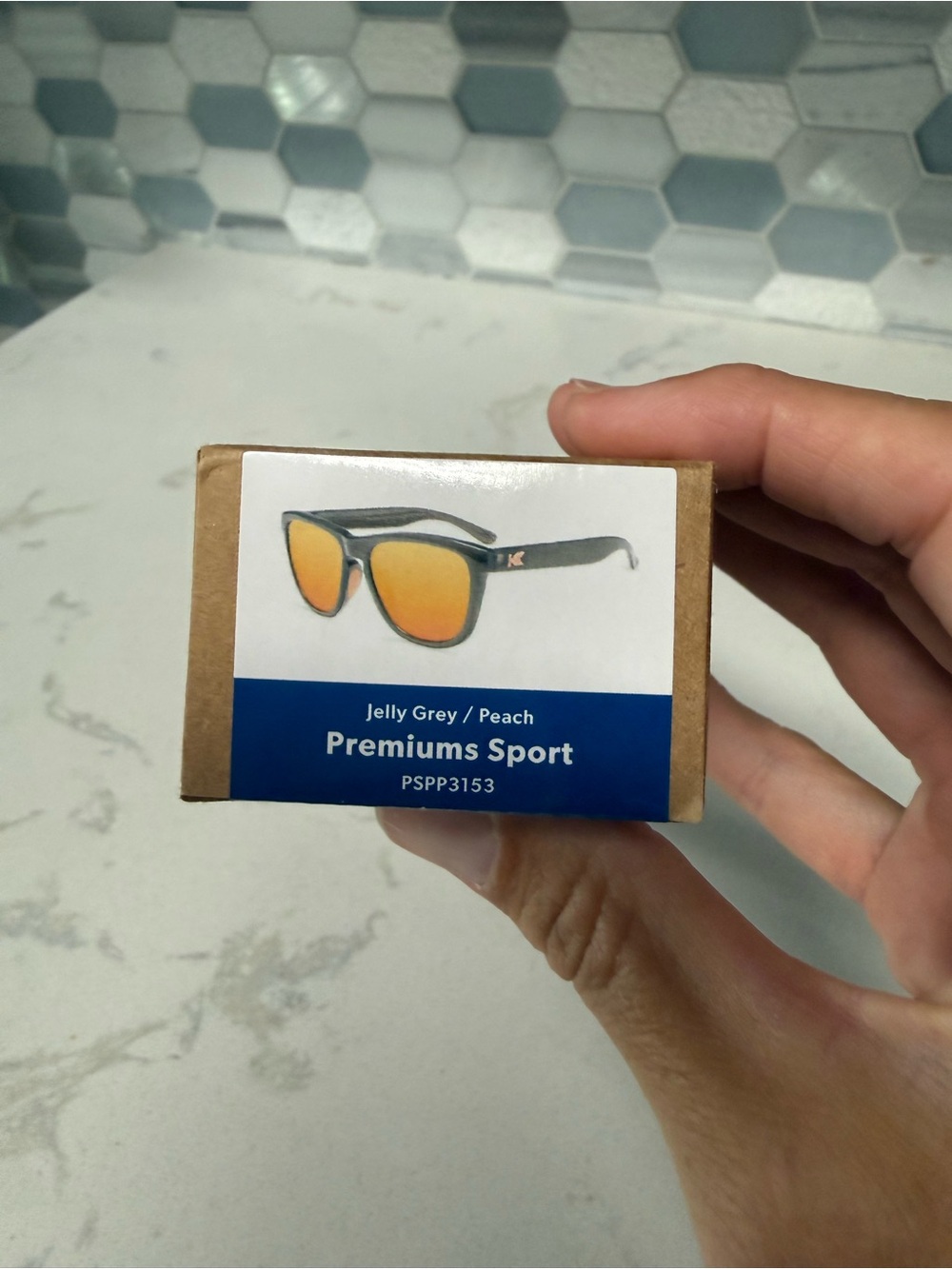 Premiums Sport Men’s Sunglasses in Grey with Peach Lenses